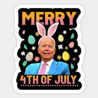 Funny Bunny Joe Biden 4th Of July Happy Easter Day Sticker